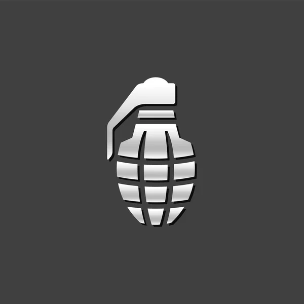 Icône métallique - Grenade — Image vectorielle