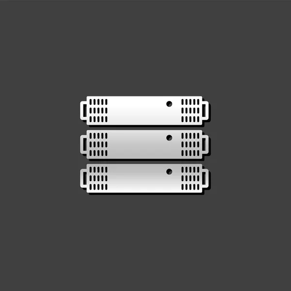 Fémes ikon - szerver rack — Stock Vector