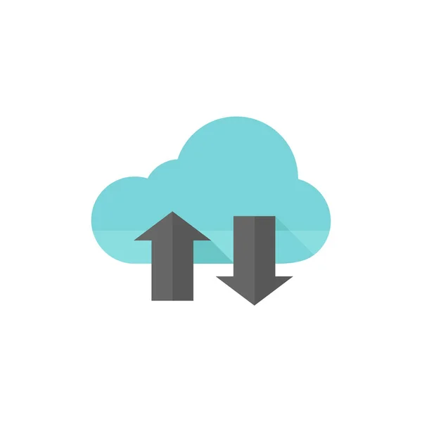 Plochý ikona - Cloud úložiště — Stockový vektor