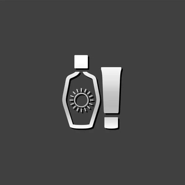 Metalen Icon - Tanning lotions — Stockvector