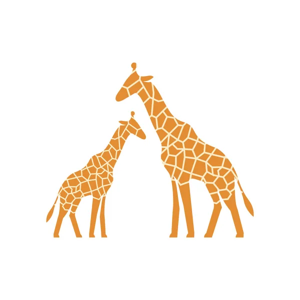 Plochý ikona - žirafa — Stockový vektor