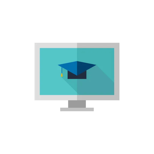 Plochý ikona - Online vzdělávání — Stockový vektor