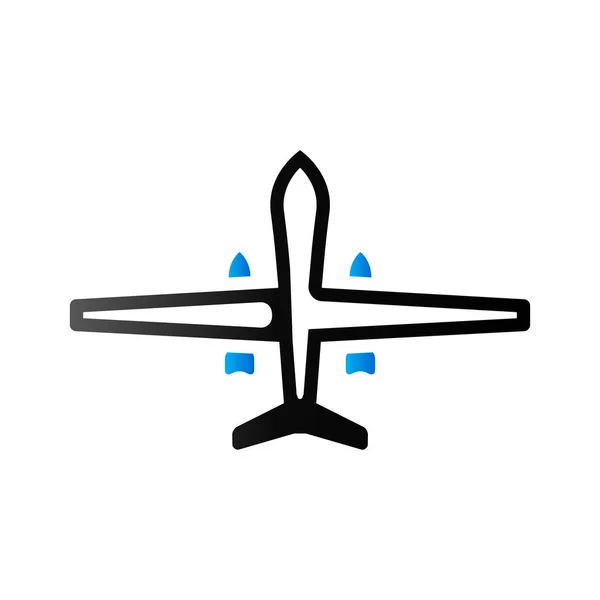 Duo Tone Icon Kendaraan udara tak berawak - Stok Vektor