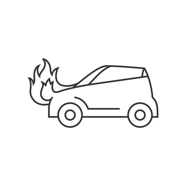 Overzicht icon - auto in brand — Stockvector