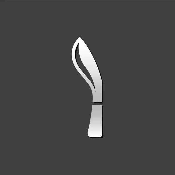 Icono metálico - Cuchillo — Vector de stock