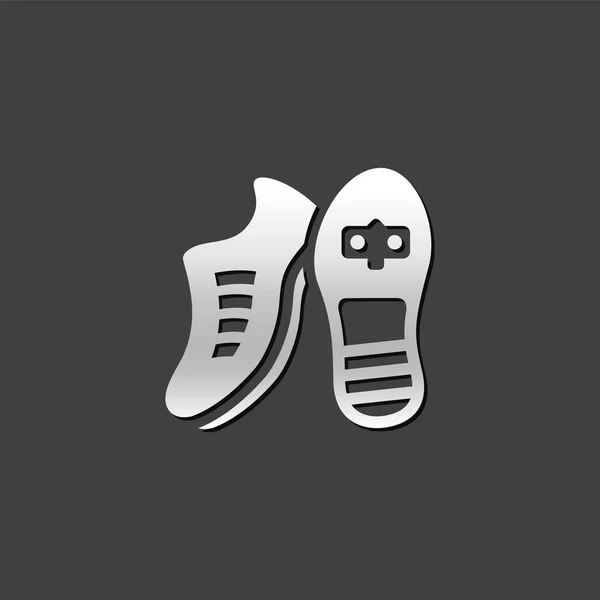 Ícone metálico - Sapato de ciclismo —  Vetores de Stock