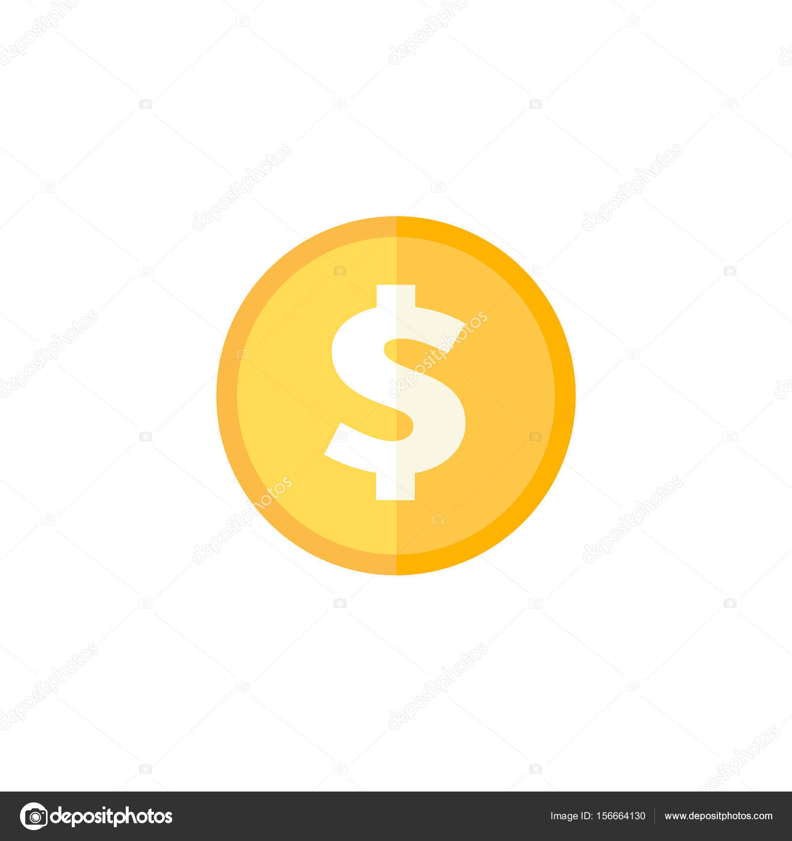 Flat Icon Coin Money Vector Image By C Puruan Vector Stock