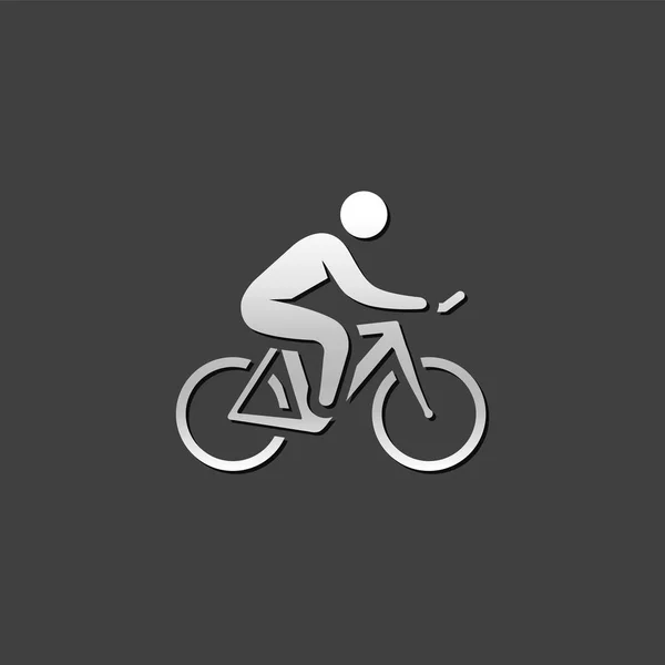 Μεταλλικό εικονίδιο - ποδηλασία — Διανυσματικό Αρχείο
