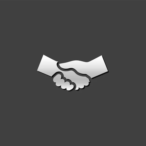 Kovové ikona - Handshake — Stockový vektor