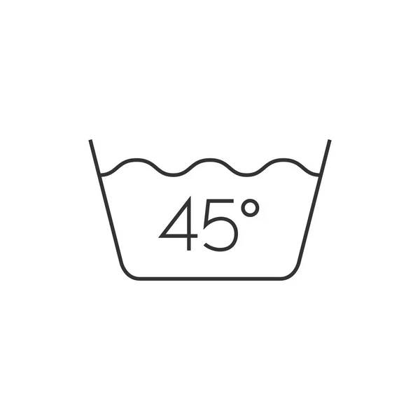 Icono del esquema - Temperatura de lavado — Vector de stock