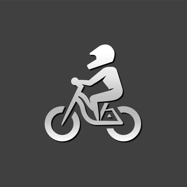 Metalowe ikony - Mountain biker — Wektor stockowy