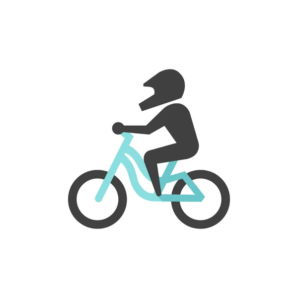 Plochý ikona - Mountain biker — Stockový vektor