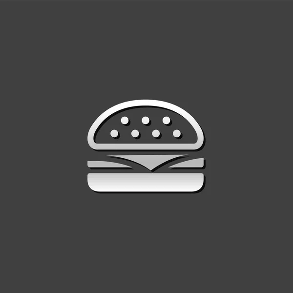 Metalik Icon - Burger — Stok Vektör