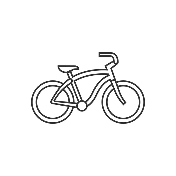 Icono del esquema - Bicicleta de ciclista baja — Vector de stock