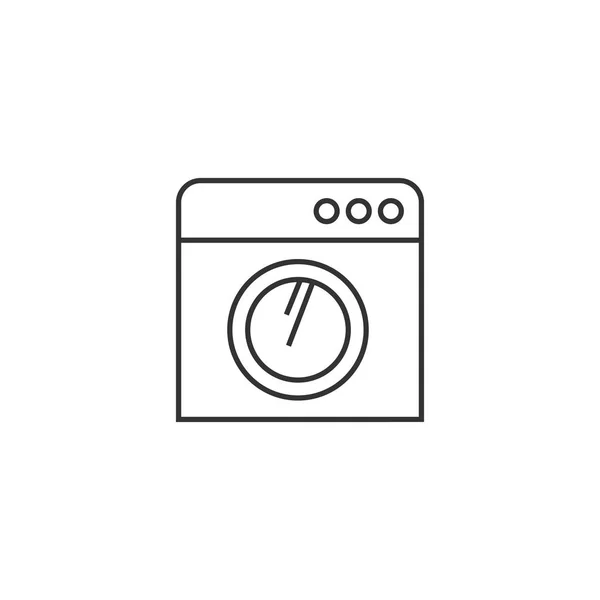 Icône contour - Machine à laver laverie automatique — Image vectorielle