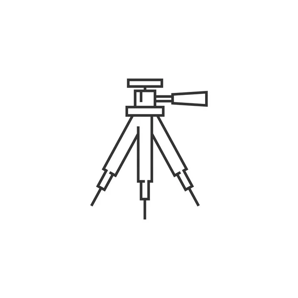 Icono del esquema - Trípode de cámara — Vector de stock