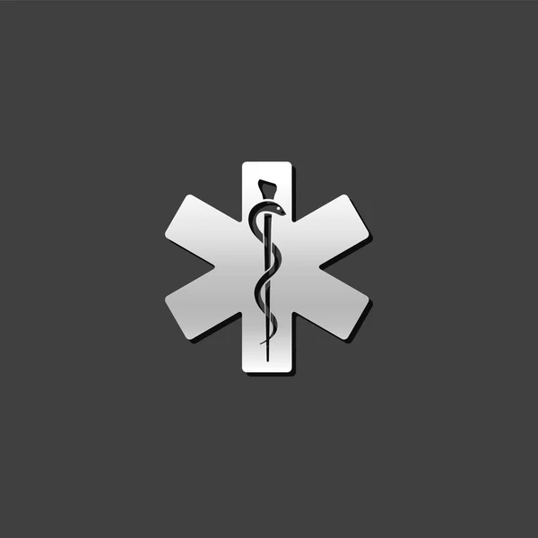 Icono metálico - Símbolo médico — Archivo Imágenes Vectoriales