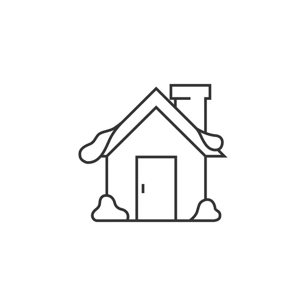 Haus mit Schnee-Symbol — Stockvektor