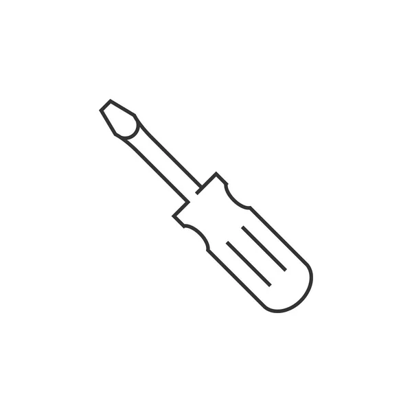 Platte schroevendraaier-pictogram — Stockvector