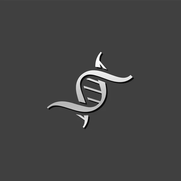 Metallic Icon - DNA strands — Stock Vector