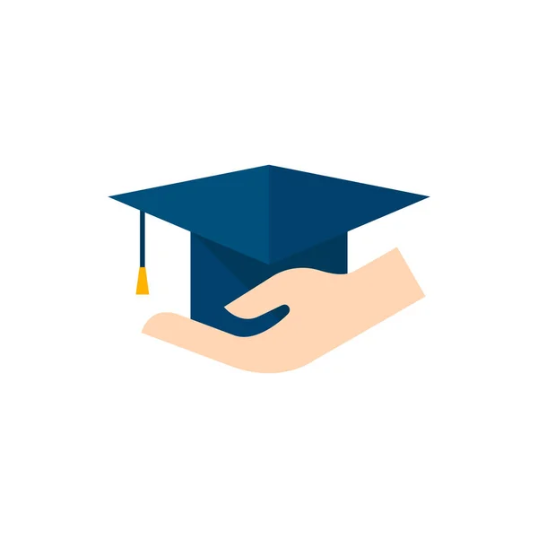 Platte icon - Hand met diploma — Stockvector