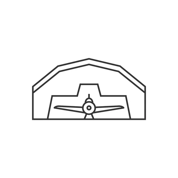 Outline icon - Airplane hangar — Stock Vector