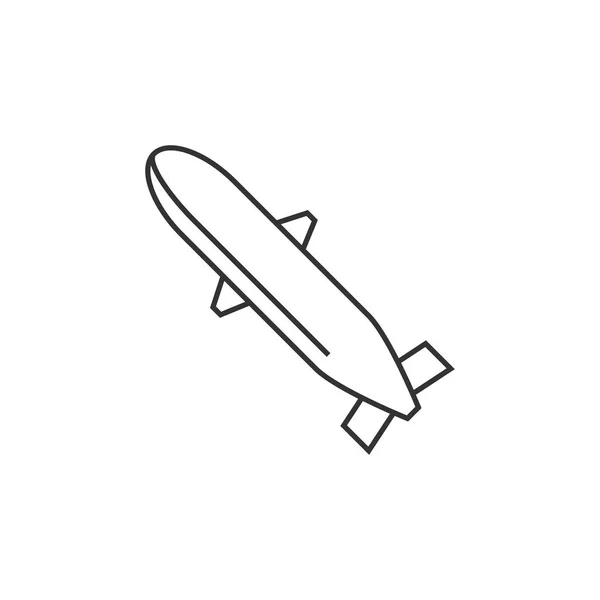 Icono del esquema - Cohete radiactivo — Vector de stock