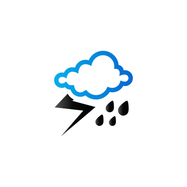 Duo Tone ikona - bouře zatažené počasí — Stockový vektor