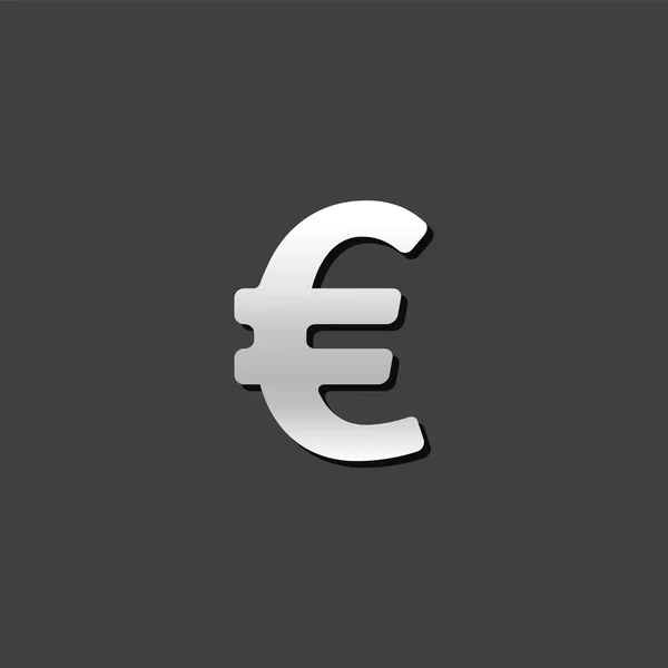 Icono metálico - Euro símbolo — Vector de stock