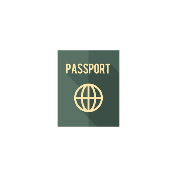 Ícone plano - Passaporte — Vetor de Stock
