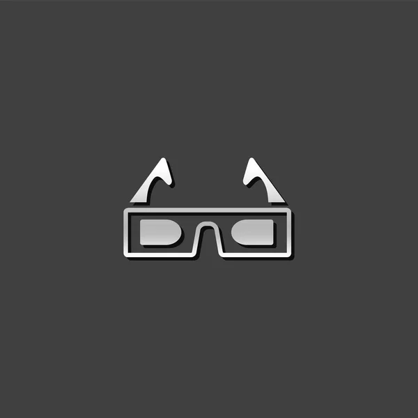 Metalik Icon - 3d gözlük — Stok Vektör