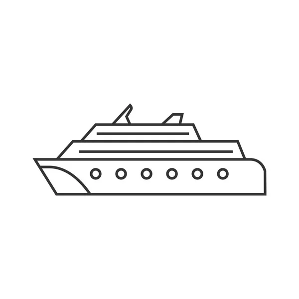 Kontur-ikonen - kryssningsfartyg — Stock vektor
