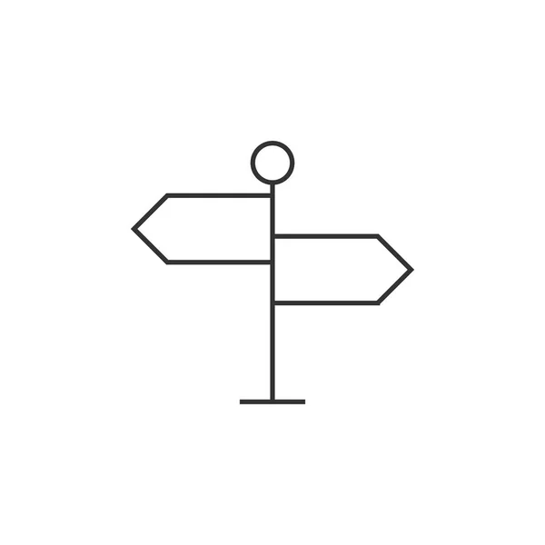 Значок контура - дорожный указатель — стоковый вектор