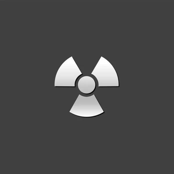 Ícone metálico - Símbolo radioativo —  Vetores de Stock