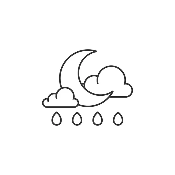 Ikonę konturu - Pogoda pochmurny deszczowy — Wektor stockowy