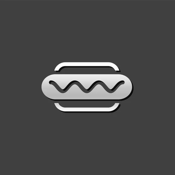 Icono metálico - Hot dog — Vector de stock