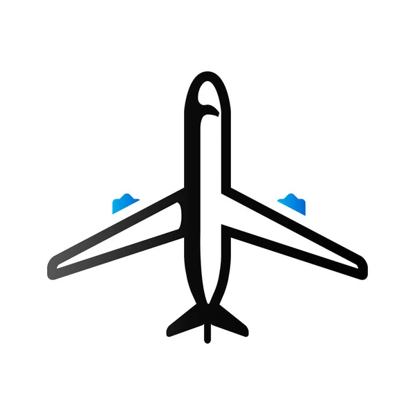 Duo Tone ikona - komerční letadlo — Stockový vektor