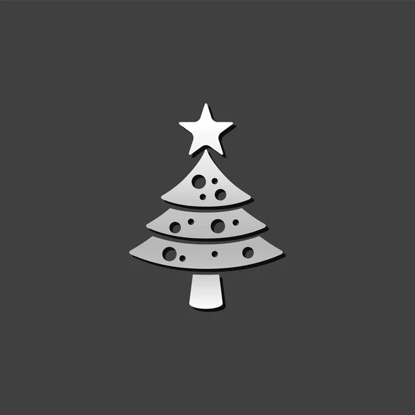 Icono metálico - Árbol de Navidad — Archivo Imágenes Vectoriales