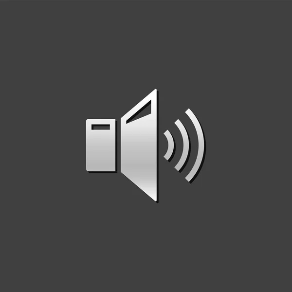 金属のアイコン - オーディオのボリューム — ストックベクタ