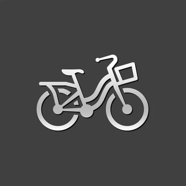Metalliska ikonen - City bike — Stock vektor