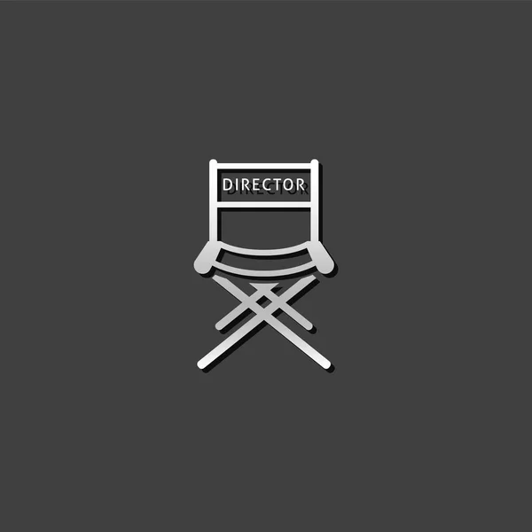 Ícone metálico - Cadeira de diretor de filme —  Vetores de Stock