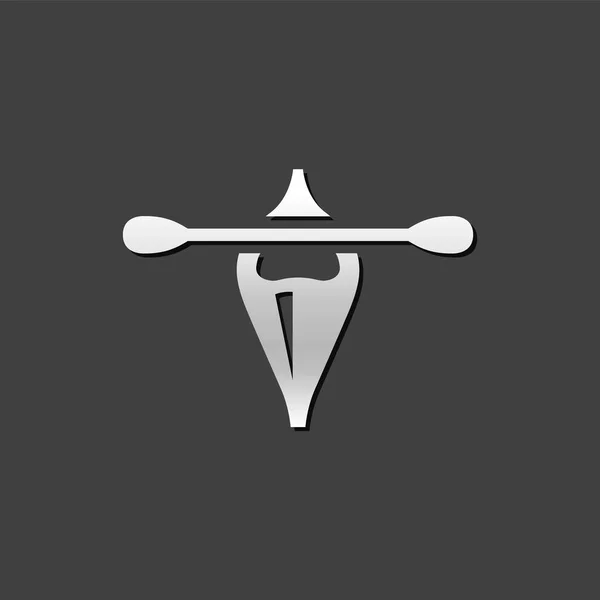 Metalliska ikonen - kanot — Stock vektor