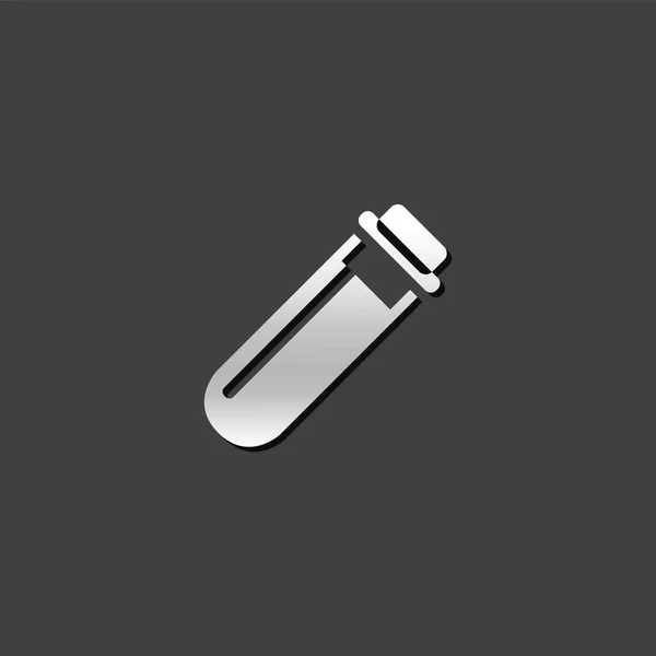 Metalliska ikonen - Tes tube — Stock vektor