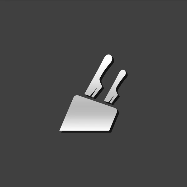 Icono metálico - Cuchillo titular — Vector de stock