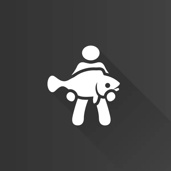 Metro Icono - Hombre sosteniendo peces — Vector de stock