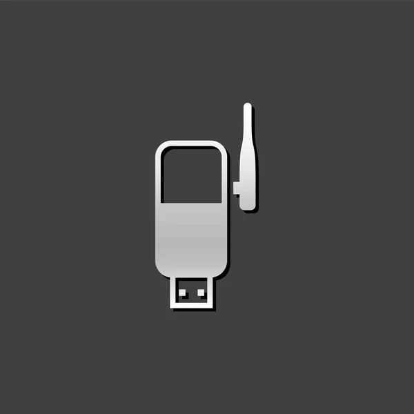 Metalik Icon - kablosuz alıcı — Stok Vektör
