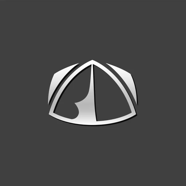 Metalen Icon - Camping tent — Stockvector
