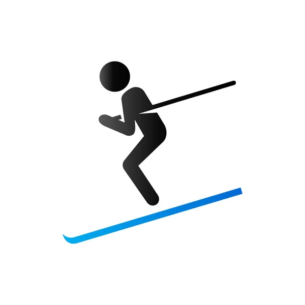 Duo tone icon - Ski — Stockvektor