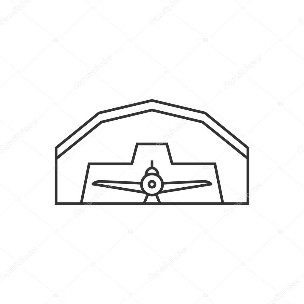 Outline icon - Airplane hangar