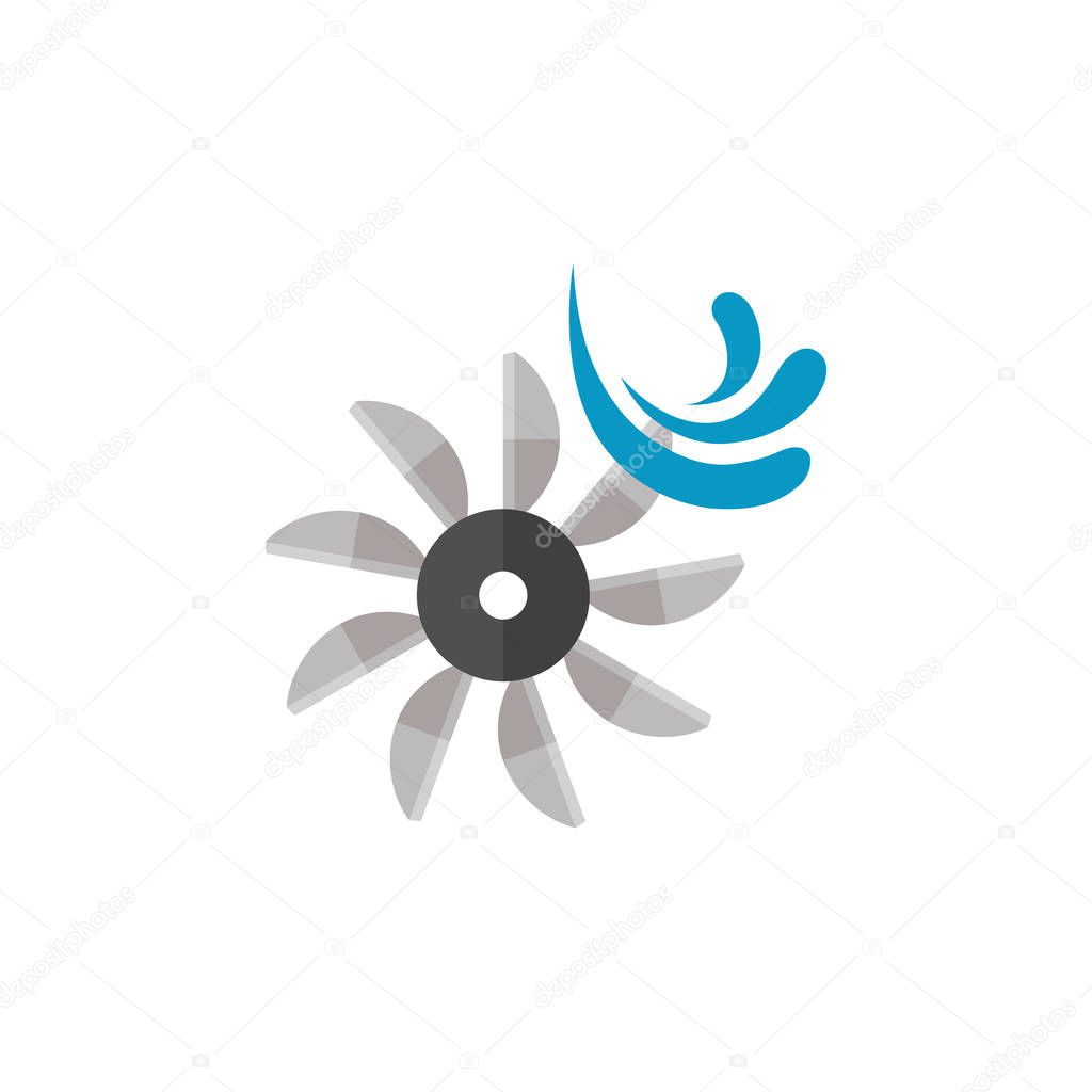 Flat icon - Water turbine